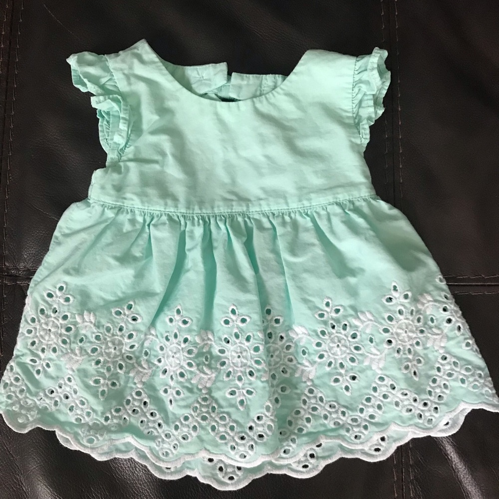 Gymboree Mint Green Eyelet Dress size 3-6 mos